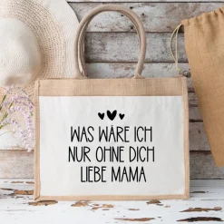 Jutetasche Mama – liebevolles Geschenk zum Muttertag für die beste Mama der Welt