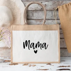 Jutetasche Mama mit Herz – Geschenkidee zum Muttertag oder einfach so