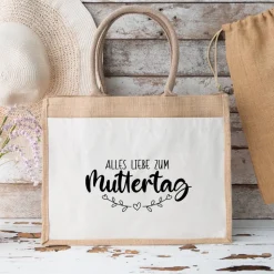 Jutetasche mit Aufdruck – Geschenk zum Muttertag für Mama