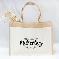 Jutetasche mit Aufdruck – Geschenk zum Muttertag für Mama