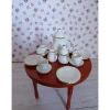 Kaffeeservice Miniatur weiß Goldrand – Porzellan für Puppenhaus & Dekoration