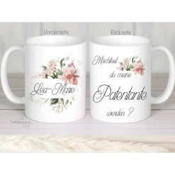 Kaffeetasse Patentante, Tasse Frage  " Möchtest du meine Patentante werden ?, Geschenk zukünftige Patentante