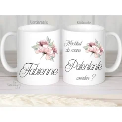 Kaffeetasse Patentante, Tasse Frage  " Möchtest du meine Patentante werden ?, Geschenk zukünftige Patentante