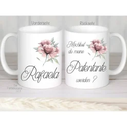 Kaffeetasse Patentante, Tasse Frage  