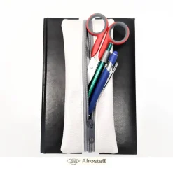 Kalendermäppchen aus Kunstleder in Perlmutt mit Gummiband, Stifte Mäppchen mit Gummiband