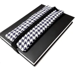 Kalendermäppchen mit Gummiband, Stifte Mäppchen mit Hahnentritt Muster