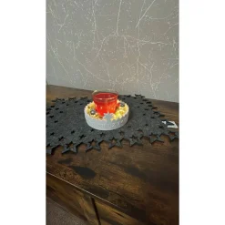 Kalenderschale mit Windlicht und Beleuchtung