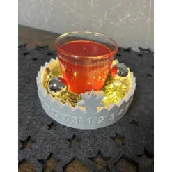 Kalenderschale mit Windlicht und Beleuchtung