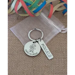 Karnevalsmaus Schlüsselanhänger– Personalisiert, rostfreier Edelstahl, tolles Accessoire für Karneval