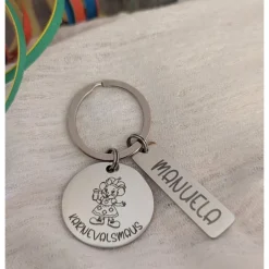 Karnevalsmaus Schlüsselanhänger– Personalisiert, rostfreier Edelstahl, tolles Accessoire für Karneval