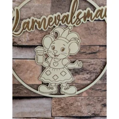 Karnevalsmaus   Türkranz / Wanddeko – Loop handgefertigt aus Holz, 20cm Durchmesser für Karnevalsjeck, Karneval