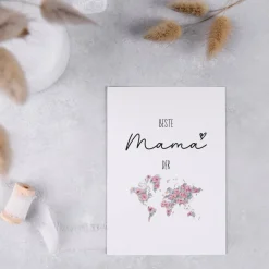 Karte *Beste Mama der Welt* / Geschenkkarte für Muttertag und Geburtstag