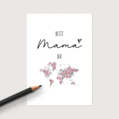 Karte *Beste Mama der Welt* / Geschenkkarte für Muttertag und Geburtstag