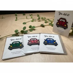 Karte Führerschein Bügelperlen Grußkarte Glückwunschkarte Auto Fahrzeug Klappkarte