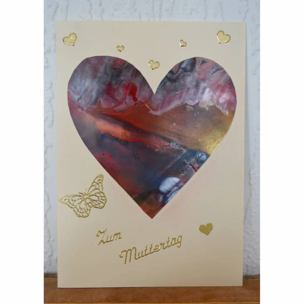 Karte für den Muttertag mit Original Malerei – Design  Ulrike Kröll