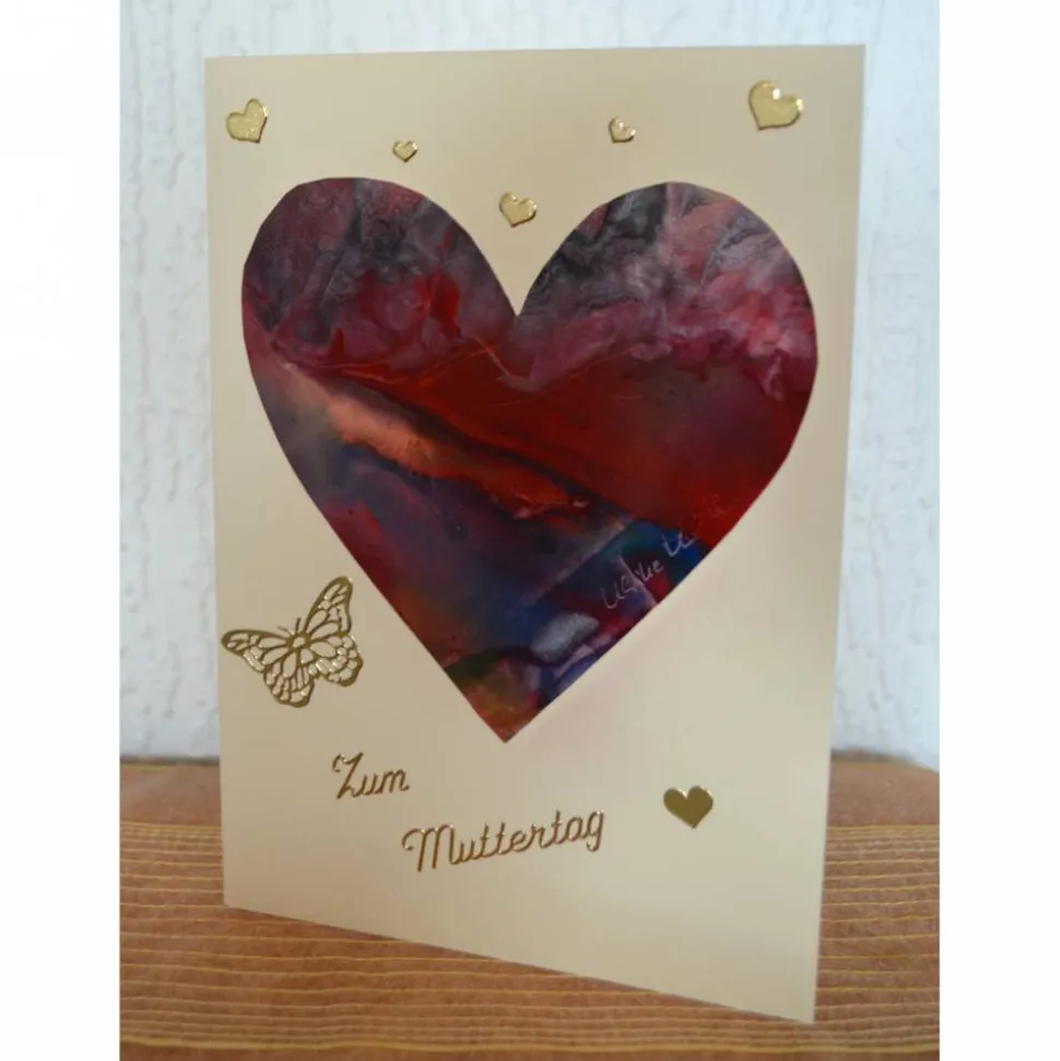 Karte für den Muttertag mit Original Malerei – Design  Ulrike Kröll