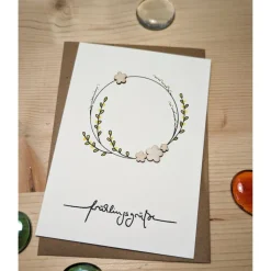 Karte "Frühlingskranz", handgemalt