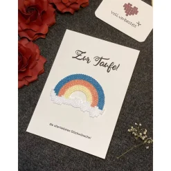 Karte Geburt Taufe Storch Kinderwagen Baby Glückwunsch Klappkarte