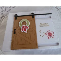 Karte, Glückwunschkarte zum Geburtstag, Grußkarte mit Schiebetür