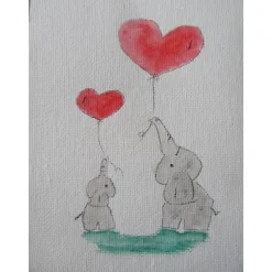 Karte mit Elefanten - "Hab dich lieb"