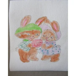 Karte mit Hasen - "Blümchen für Dich"