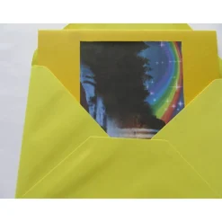 Karte mit Kunstdruck - Regenbogen mit Sternenhimmel