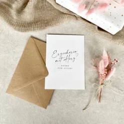 Karte NIKA Erzieherin mit Herz optional mit Briefumschlag