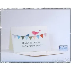 Karte Patenfrage Patenonkel Patentante mit Name
