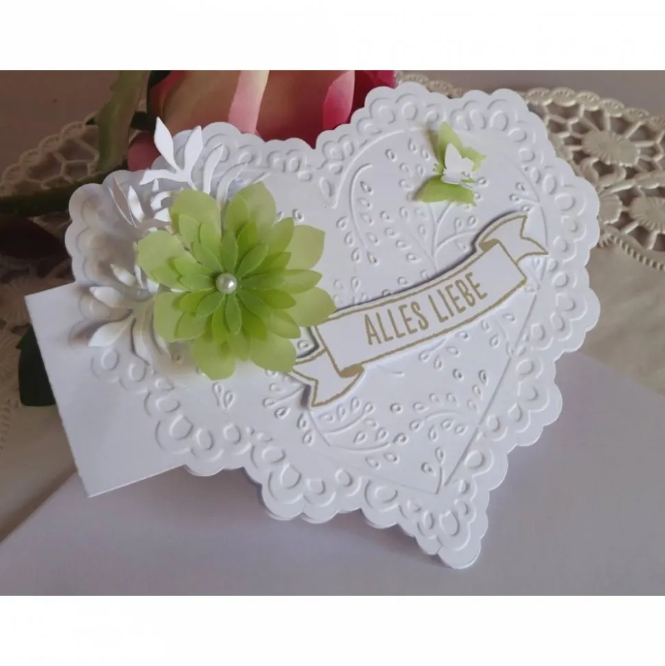 Karte zum Valentinstag/Valentinstagskarte in Herzform