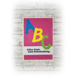 Karte zur Einschulung, Schulstart -- pink   HANDMADE