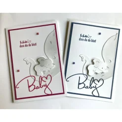 Karte zur Geburt, Babykarte, Glückwunschkarte, Baby ... Handmade Hochformat A6