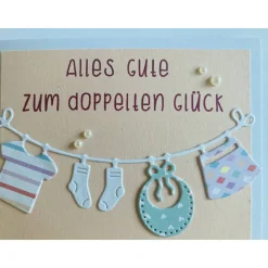 Karte zur Geburt, Zwillinge, Mädchen, Babykarte, Glückwunschkarte, Baby ... Handmade