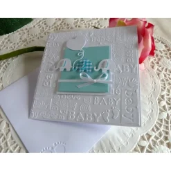 Karte zur Geburt/Taufe, Geburtskarte für einen Jungen in hellblau/weiß