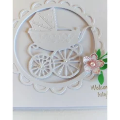 Karte zur Geburt/Taufe, Geburtskarte in weiß