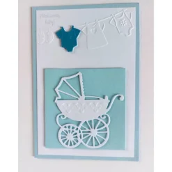 Karte zur Geburt/Taufe, Geburtskarte für einen Jungen in hellblau