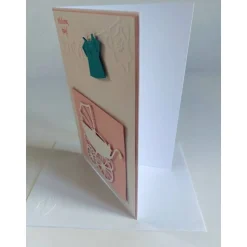 Karte zur Geburt/Taufe, Geburtskarte für ein Mädchen in rosa