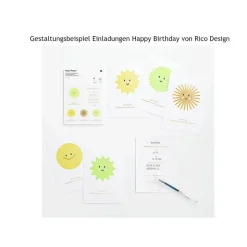 Karten Einladung Happy Birthday 10 Stück bedruckt