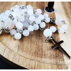 katholischer Rosenkranz, Achatperlen und Edelstahl