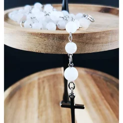 katholischer Rosenkranz, Achatperlen und Edelstahl