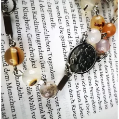 katholischer Rosenkranz, Achatperlen und Edelstahl