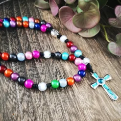 katholischer Rosenkranz, bunt, Farb- und Kreuzauswahl