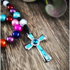 katholischer Rosenkranz, bunt, Farb- und Kreuzauswahl
