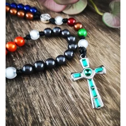 katholischer Rosenkranz, bunt, Farb- und Kreuzauswahl