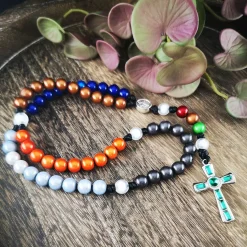 katholischer Rosenkranz, bunt, Farb- und Kreuzauswahl