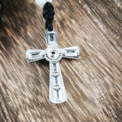 katholischer Rosenkranz, weiss,  Kreuzauswahl