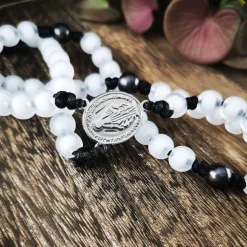 katholischer Rosenkranz, weiss,  Kreuzauswahl