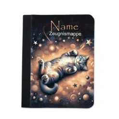 Katze Zeugnismappe personalisiert | Zeugnismappe | Zeugnismappe mit Namen | Urkundenmappe