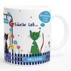 Katzensitterin Geschenk – Personalisierte Tasse mit Spruch & Lustigen Katzen – Dankeschön für Katzenmensch