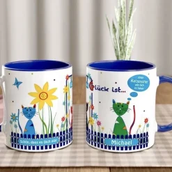 Katzensitterin Geschenk – Personalisierte Tasse mit Spruch & Lustigen Katzen – Dankeschön für Katzenmensch