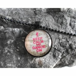 Keep calm and dance on , Tanz,  Cabochon verspielt Halskette